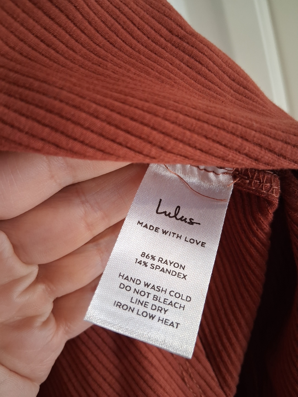 Lulus Set For Life Ribbed Midi Skirt Rust Red Size Large - Picture 4 of 10